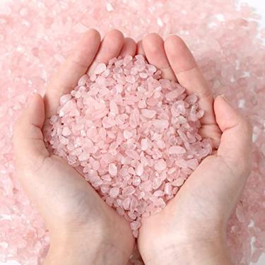 Imagem de MAIBAOTA Pedras de cristal de cura de quartzo rosa decoração pedra natural reiki quartzo lascados de aquário pedra preciosa vaso de cascalho enchimento de tanque de peixes decorativo seixos pequenos (200 gramas)