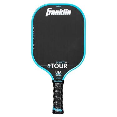 Imagem de Remos Franklin Sport Pro Pickleball – FS Tour Series – Pás de fibra de carbono – Aprovada oficial dos EUA – Tempo Pro Player – Núcleo de polímero de 14 mm – Azul