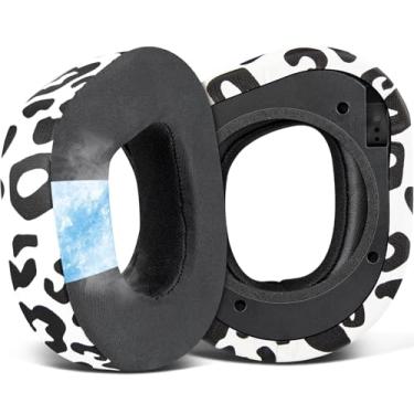 Imagem de SOULWIT Substituição de Almofadas com Gel Refrescante para Turtle Beach Stealth 700 Gen 2, 700 Gen2 MAX Jogos Fone de Ouvido Sem Fio, Espuma para Isolamento de Ruído - GR Leopardo da Neve