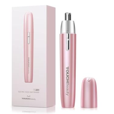 Imagem de TOUCHBeauty Aparador elétrico de pelos de orelha e nariz para mulheres, mini barbeador indolor rosa, ponta redonda hipoalergênica, adequado para viagens e fácil de limpar