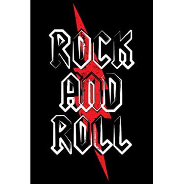 Imagem de Rock And Roll Roter Blitz Hard Rock & Roll Rocker Konzert: DIN A5 Blanko 120 Seiten / 60 Blätter Notizbuch Notizheft Notiz-Block Rock N 'Roll Motive & Heavy Metal Geschenke