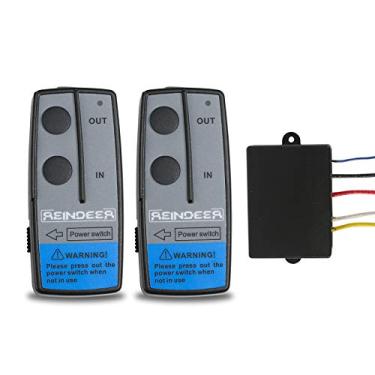 Imagem de REINDEER Kit de controle remoto de guincho sem fio 12V 15 m 2 controles remotos para caminhão, Jeep, ATV, SUV