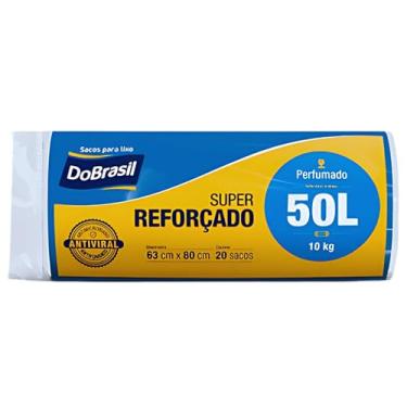 Imagem de Saco de Lixo Azul 50L Perfumado Antibacteriano e Antifúngico Super Reforçado 20 sacos