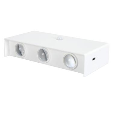 Imagem de Arandela de Parede Com Sensor de Movimento, Arandela de Parede Sem Fio Com Bateria Recarregável de 5000mAh, Iluminação Contínua de 8 a 10 Horas Sem Perfuração ou Fios para (Branco)