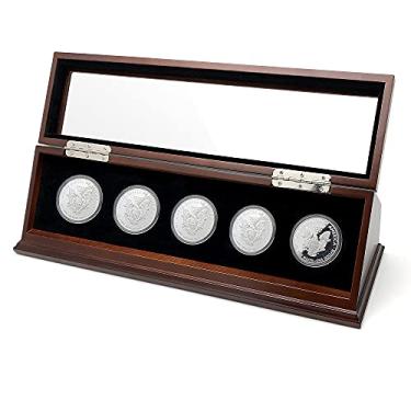 Imagem de Chez Monett Challenge Coin Display Case 1.5-1.75 Inch 38-44.5 mm Coin Holder 1 Slot (Walnut, 5 Slots)