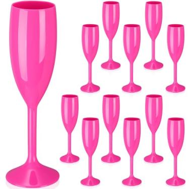 Imagem de Maxcheck 12 peças de taças de champanhe, taças de champanhe, taças de champanhe, taças de champanhe de plástico de 170 g para casamento, festa de aniversário, casamento, despedida de solteira,