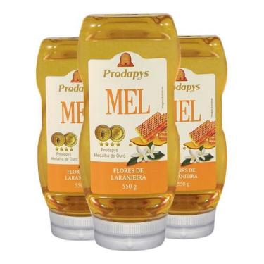 Imagem de Bisnaga 550g de Mel Flores de Laranjeira Kit com 3 - Prodapys
