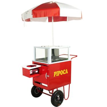 Imagem de Carrinho de pipoca doce e salgada abertura superior guarda sol Mod 4215