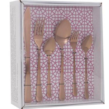 Imagem de Faqueiro Aço Inox 72 Peças Classic Home Celine Elegante, Bronze