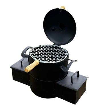 Imagem de Defumador Mini Costelão Com Grelha Camping Pesca Churrasqueira - Sanfe