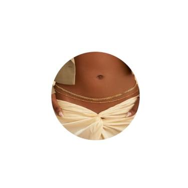 Imagem de Turandoss 1-3 peças de correntes de cintura banhadas a ouro 18K para mulheres – Corrente de barriga em camadas de ouro para a cintura ajustável multicamadas sexy biquíni corrente de cintura para