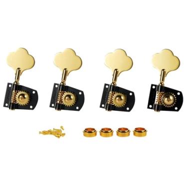 Imagem de KAISH Preto com ouro trevo afinadores de baixo afinadores de baixo teclas de afinação de baixo para padrão/Highway One Series Jazz J Bass/Precision P Bass