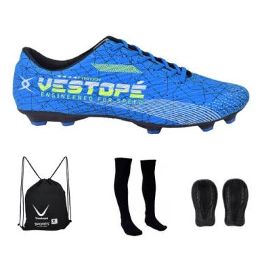 Imagem de Chuteira Campo Futebol Costurada Vestope Faster Kit Bmc - Vestopé, 37,