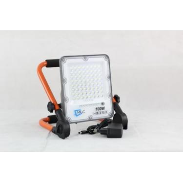 Imagem de Refletor Holofote Led C/Bateria Recarregável Portátil 200w
