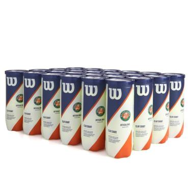 Imagem de Bola de Tênis Wilson Roland Garros Oficial Clay Caixa com 24 Tubos