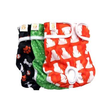 Imagem de Kit 3 Fraldas Cachorro Fêmea Reutilizáveis - Petting Is Caring, GG