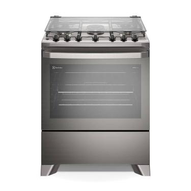 Imagem de Fogão Electrolux 5 Bocas com Mesa Inox Timer e PerfectCook Cinza Experience FE5TC - Bivolt
