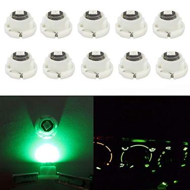 Imagem de WLJH 10 x Verde T4.2 Neo Wedge 3030 Chipest 10 mm Base LED Instrumento Cluster Lâmpada LED Painel Medidor Lâmpada HVAC AC Aquecedor Controle Climático Lâmpadas Indicação Interruptor Rádio Luz Interior Substituição