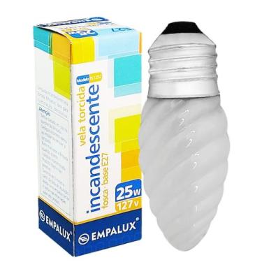 Imagem de Lâmpada Incandens Vela Torcida 25W E27 Fosca 127v - EMPALUX, 110V