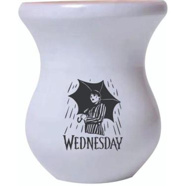 Imagem de Cuia De Madeira Branca Personalizada Wandinha - Mix Atacadista, Branca