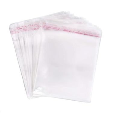Imagem de 500 saco saquinho embalagem plástico adesivado transparente 10x15 10x1