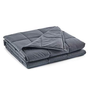 Imagem de RelaxBlanket Cobertor ponderado tamanho king | 203 x 233 cm, 9 kg | para solteiro ou duplo | Material de algodão premium com contas de vidro | Cinza escuro