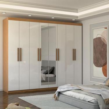 Imagem de Guarda-Roupa Casal Nirvana Plus 8 Portas 4gavetas com Espelho Cinamomo