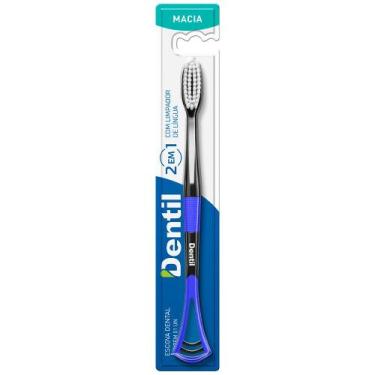 Imagem de Escova dental dentil com limpador de língua 2 em 1