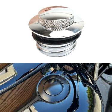 Imagem de Tampa de tanque de gás de óleo combustível para motocicleta, pressão para tanque de combustível, tampa de gás pop-up para Harley Sportster 1200 883 XL 72 Dyna Super Glide CVO Prata
