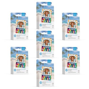 Imagem de HP Roda dentada de papel fotográfico Zink de 8,9 x 10,8 cm (pacote com 700) compatível com cabine fotográfica HP Sprocket 3x4 e impressora fotográfica