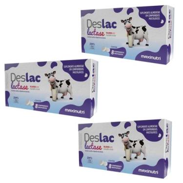Imagem de Kit 3 und Deslac Lactase 10.000 FCC Mastigavel 8 cpr - Maxinutri