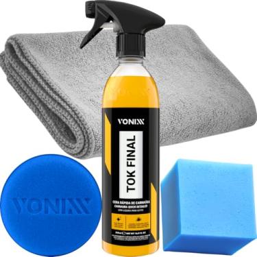 Imagem de Cera Líquida Carnaúba Finalizadora Proteção Automotiva Tok Final Vonixx + Pano Microfibra Aplicador de Espuma