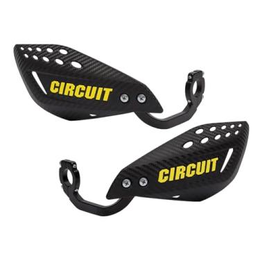 Imagem de Circuit Equipment - Par Protetor de Mão Vector Universal para Motos e Bicicletas - Nylon Resistente com Design Confortável - Durabilidade e Estilo - Carbono/Amarelo ✓
