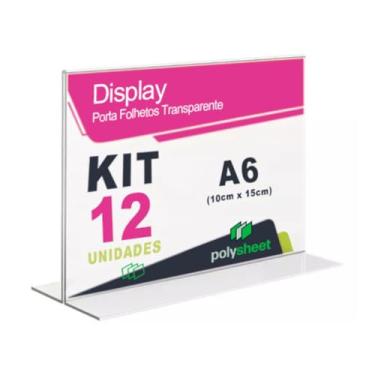 Imagem de Display Porta Folheto Toten Mesa Balcão Em Acrílico PS Tamanho A6 Formato T (5)