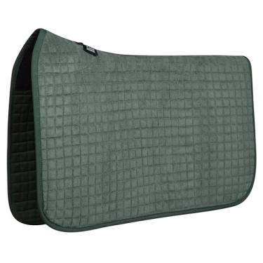 Imagem de Tackmore Almofada de sela quadrada acolchoada para todas as finalidades, respirável, absorvente de choque, confortável para cavalos, verde