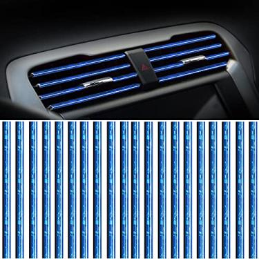 Imagem de MINGZAIQIPEI Saída de ventilação de carro acabamento interior do carro acabamento de moldagem de ar condicionado carro saída de ventilação acabamento cromado PVC interior do carro acabamento de saída