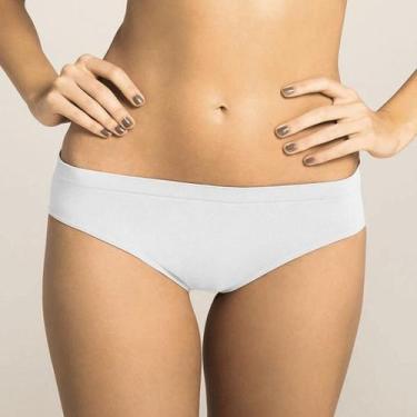 Imagem de Kit 2 Calcinhas Trifil C01971 Cintura Alta, Macadâmia, Branco, G