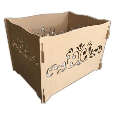 Imagem de Caixa Porta Presentes Arabesco Em Mdf Provençal Para Decoração Festas 