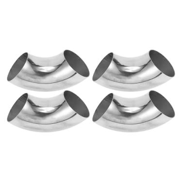 Imagem de Motoforti 4 peças 90 graus mandril curva cotovelo carro modificado tubo de escape tubulação 7.6 cm espessura OD 1,5 mm/16GA 76x200x1,5 mm 304 aço inoxidável tom prata