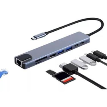 Imagem de Hub Adaptador USB-C Macbook Air M1 M2 Pro 8 Em 1 Usb-c Hdmi 4k