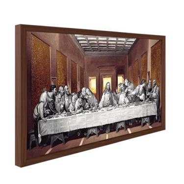 Imagem de Quadro Decorativo Religiosos Santa Ceia Jesus Fé Sagrada Família com M