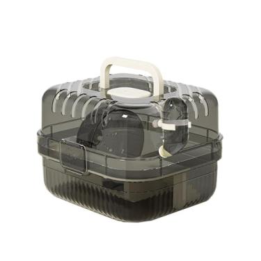 Imagem de WeiLaiKeQi CAGA de HAMSTER Caixa de transporte com alça Clear respirável portátil gaiola de estimação portátil com garrafa de água para ratos ratos de esquilo, Branco
