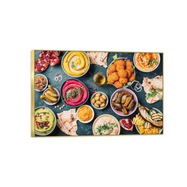 Imagem de Impressão de arte de parede em tela de cozinha - imagens de sala de jantar decoração de parede - comida deliciosa 4-pintura natureza morta pôster retrô pronto para pendurar 20x30cm8x12in