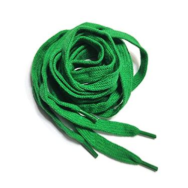 Imagem de LIHUAMAO Cadarços de algodão 99" 43" 119.4 cm 51'' 55'' 86'' 86'' polegadas Comprimento 8 mm Largura para sapatos esportivos de lona, Verde grama, 47inch/120cm