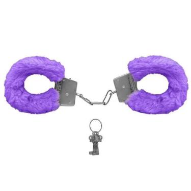 Imagem de Algemas de Metal com Chave e Pelúcia Fantasia - MEAME, ROXO, 15CM