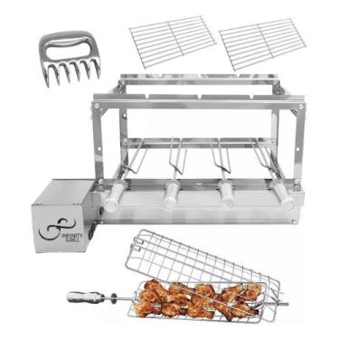 Imagem de Churrasqueira Giratória Gira Grill 4 Espeto Inox - infinity grill