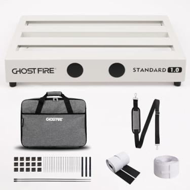 Imagem de GHOSTFIRE Pedaleira De Guitarra Ghost Fire Limited Edition Em Liga De Alumínio, 2,6 Lb, 17" X 12,5" X 3" Com Bolsa De Transporte, Nova Série V (V-Standard 1.0 Prateado)