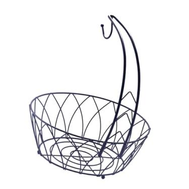 Imagem de Ioensy Arame de metal de tigela vegetal de cesta de frutas com cabide de banana Decoração de cesta de pão organizador para vegetais cozinha da sala de estar