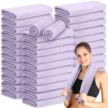 Imagem de SmoothNovelty 36 peças de microfibra toalha de ginástica 40,6 x 71 cm toalhas à prova de alvejante toalhas absorventes macias para suor toalha leve de secagem rápida para salão de mão banho spa hotel