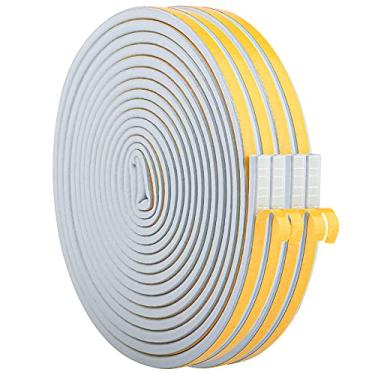 Imagem de Faixa de vedação de isolamento para portas e janelas, tira de vedação de porta de espuma autoadesiva, faixa de vedação à prova de som, bloqueador de pressão de intempéries Epdm, total de 165 m de comprimento, Gray